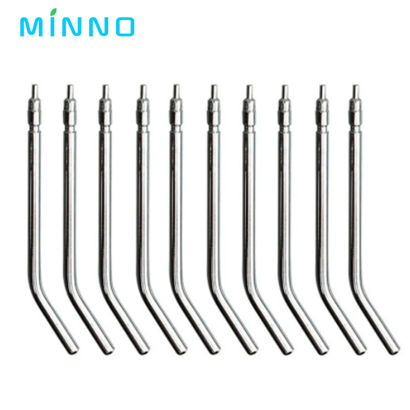 10pcs Stainless Steel Dental Air Triple Syringe 3 Way Dental Air Spray Air Syringe Nozzles Tips