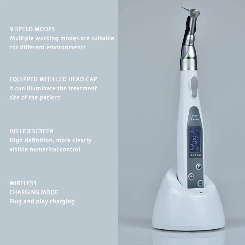 Dental Wireless Endo Motor dengan lampu LED EndoMotor 16:1 Dental Reduction Contra Angle