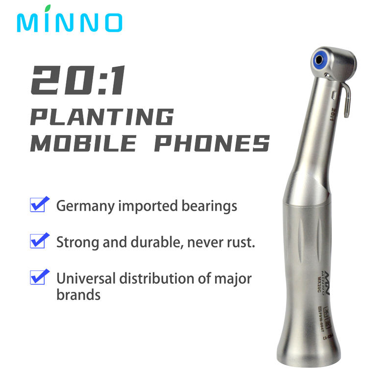 CA-520-2 Handpiece Bedah 20/1 Implantasi Contra Angle Eksternal Air Spray Handpiece Kecepatan Rendah Tanpa Warna LED