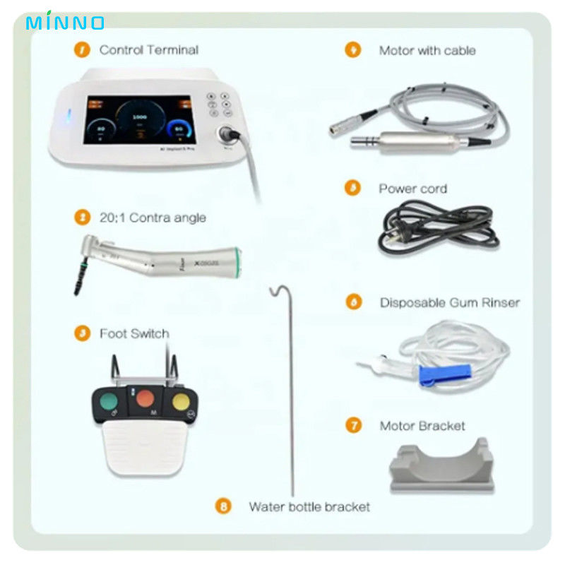 Motor implan gigi Full Touch Screen Dengan 20:1 Fiber Angle Piezo Surgey Equipment Mesin Implant