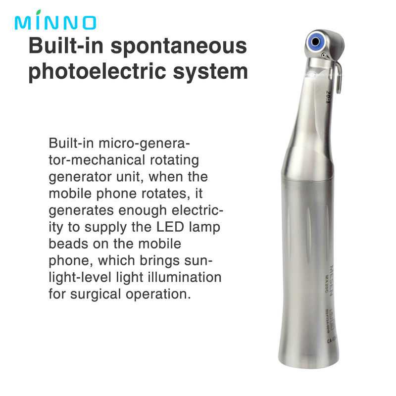 20/1 Implantasi Motor Contra Angle Eksternal Air Spray Kecepatan Rendah Handpiece Tidak Ada LED Bor Alat Kedokteran Gigi