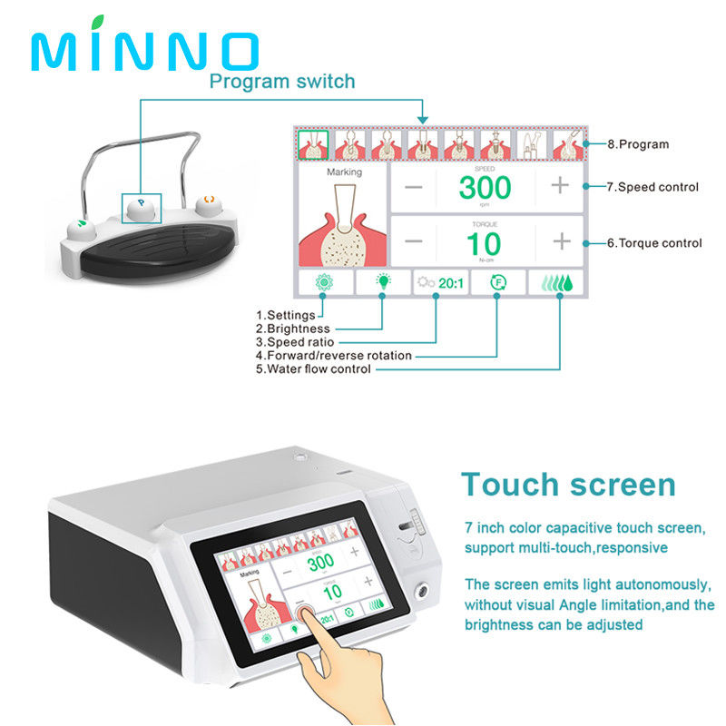 New Arrival LED Screen Implantasi Gigi Motor Bedah Dengan Layar Sentuh Berwarna