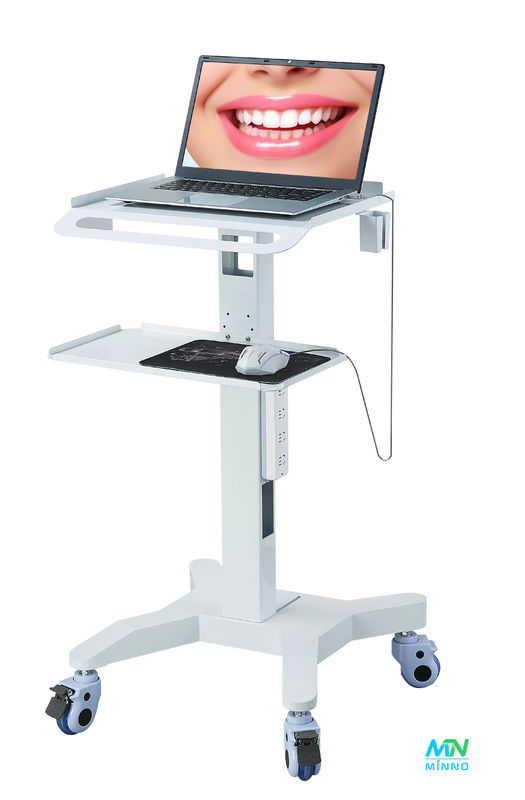 Medical Trolley Stand Peralatan Lab Gigi Silent Wheel Oral 3D Scanner Holder Host Mobil Cart Dengan Brake Socket Dentis