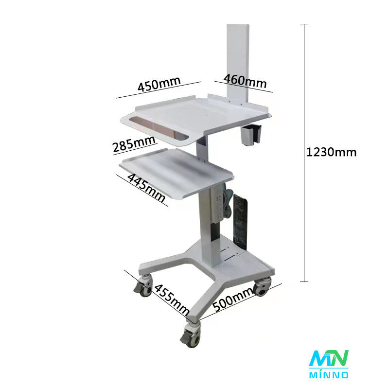 Medical Trolley Stand Peralatan Lab Gigi Silent Wheel Oral 3D Scanner Holder Host Mobil Cart Dengan Brake Socket Dentis