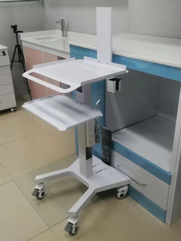 Medical Trolley Stand Peralatan Lab Gigi Silent Wheel Oral 3D Scanner Holder Host Mobil Cart Dengan Brake Socket Dentis