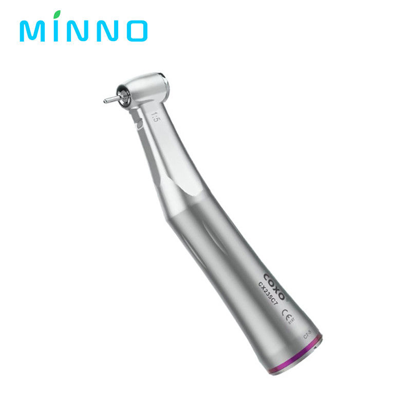 Gigi 1/5 Handpiece Kecepatan Rendah Meningkatkan Cincin Merah Contra Angle Internal Water Spray untuk Motor Tipe E