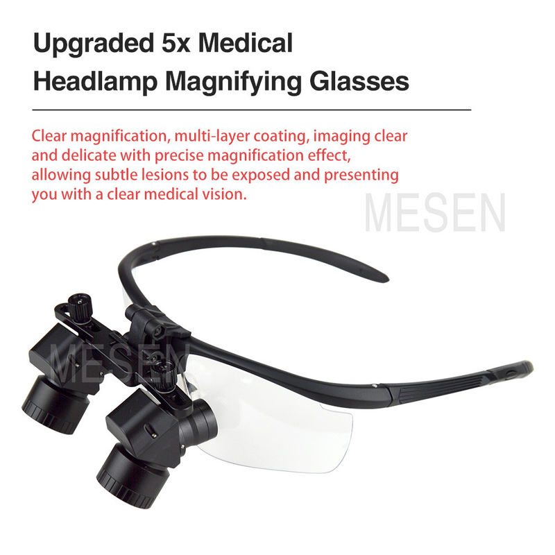 Oental Medical Oral Corner 5X Magnifier Lupa Gigi Lampu Depan Wireless Portable Dental Surgical Lupa Dengan Head Light Lamp