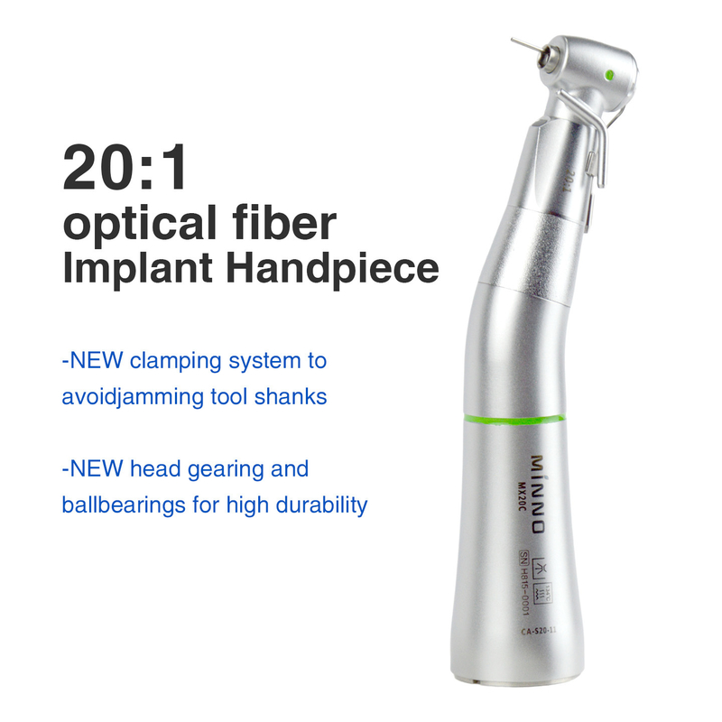 20:1 Removable Head Implant Contra Angle untuk Motor Bedah dengan serat optik